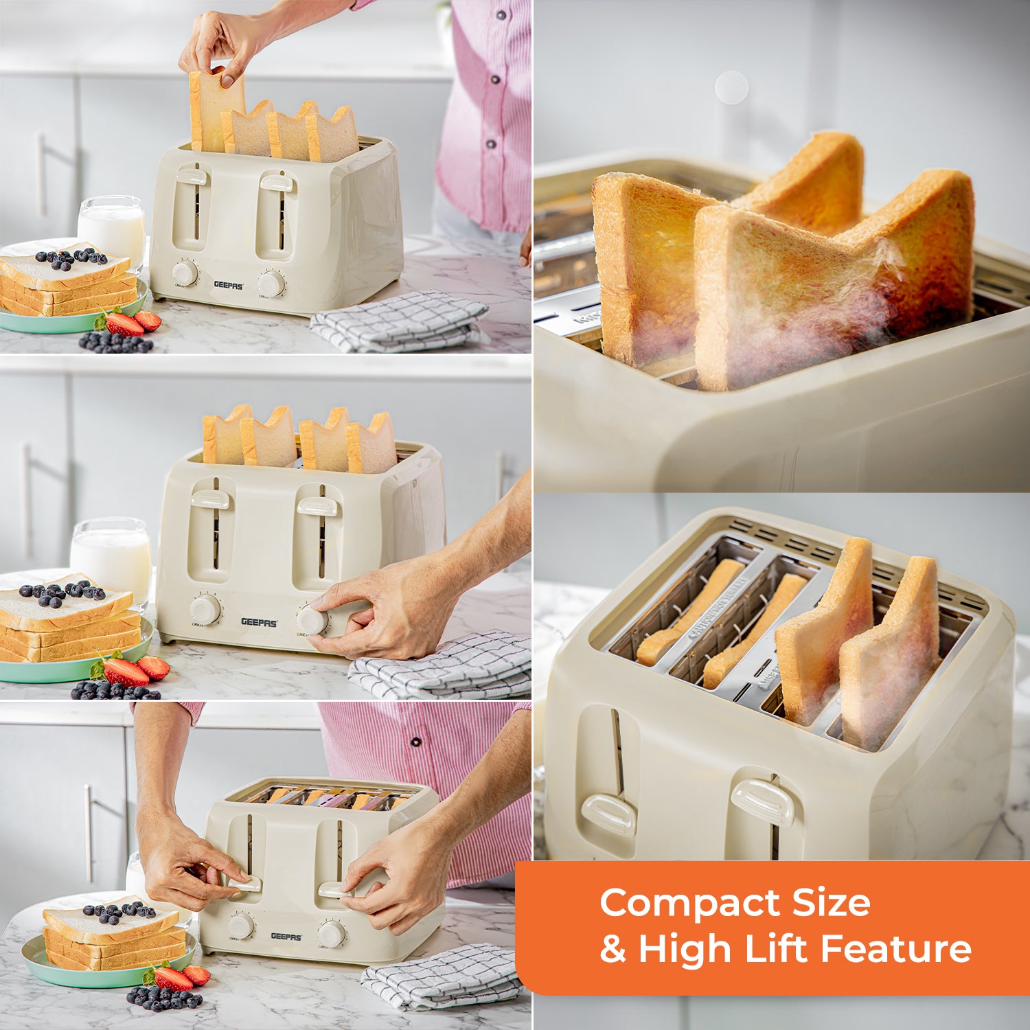 Plastic Electric Four Slice Bread Toaster