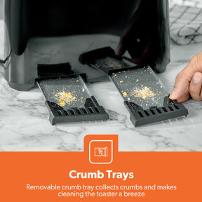 Four-Slice Black Bread Toaster With Browning Control