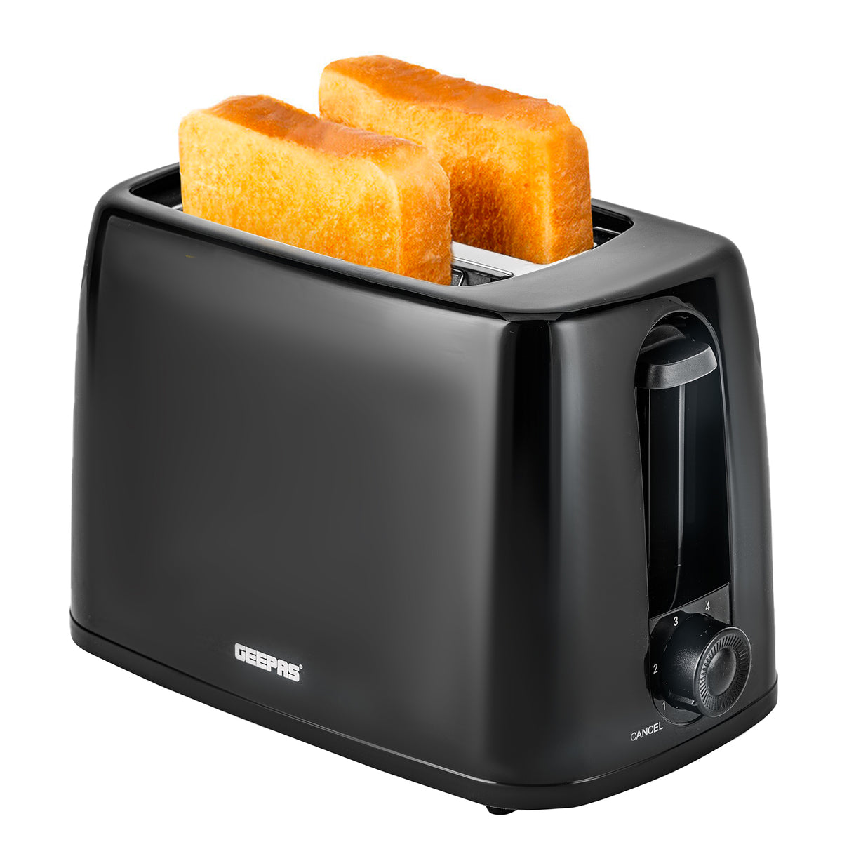 2-Slice Black Bread Toaster With 6 Level Browning Control