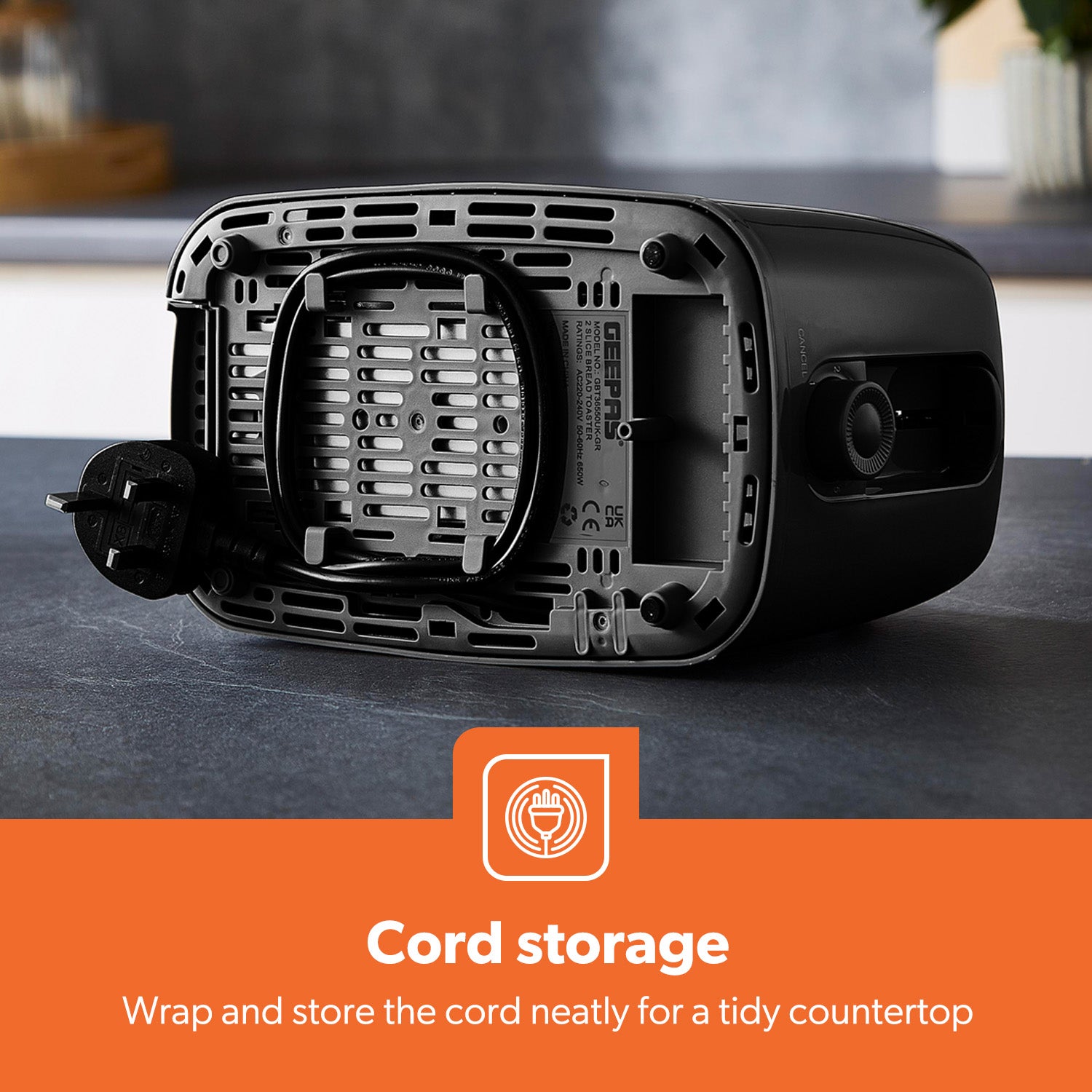 2-Slice Black Bread Toaster With 6 Level Browning Control