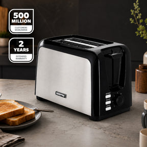2-Slice Silver Toaster with 7 Browning Levels, 750W