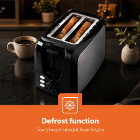 2-Slice Silver Toaster with 7 Browning Levels, 750W