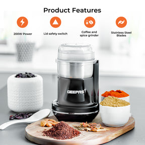 Powerful Mini Dry Coffee Grinder and Spice Mixer 200W