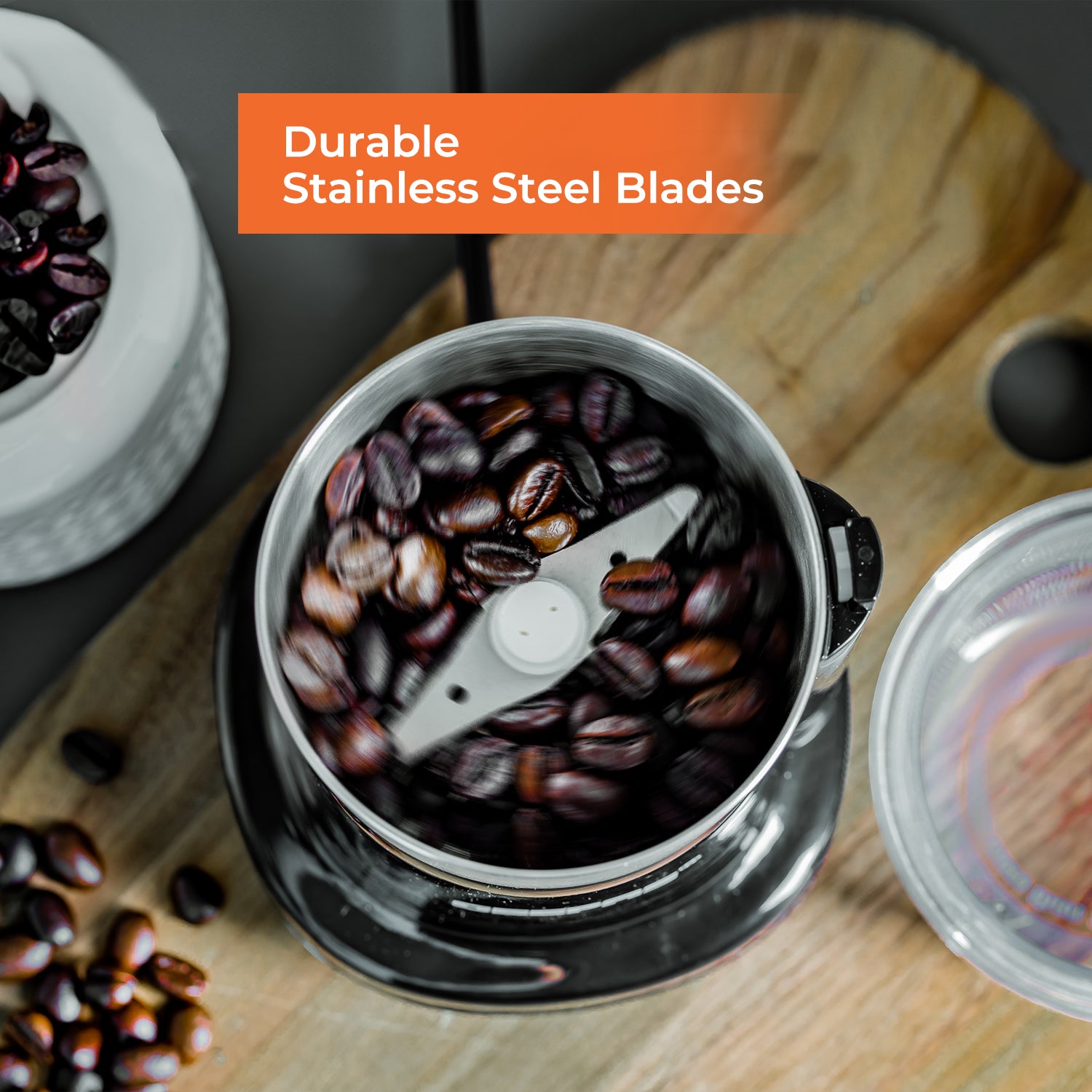 200W Electric Coffee Grinder with Stainless Steel Blades | Geepas UK