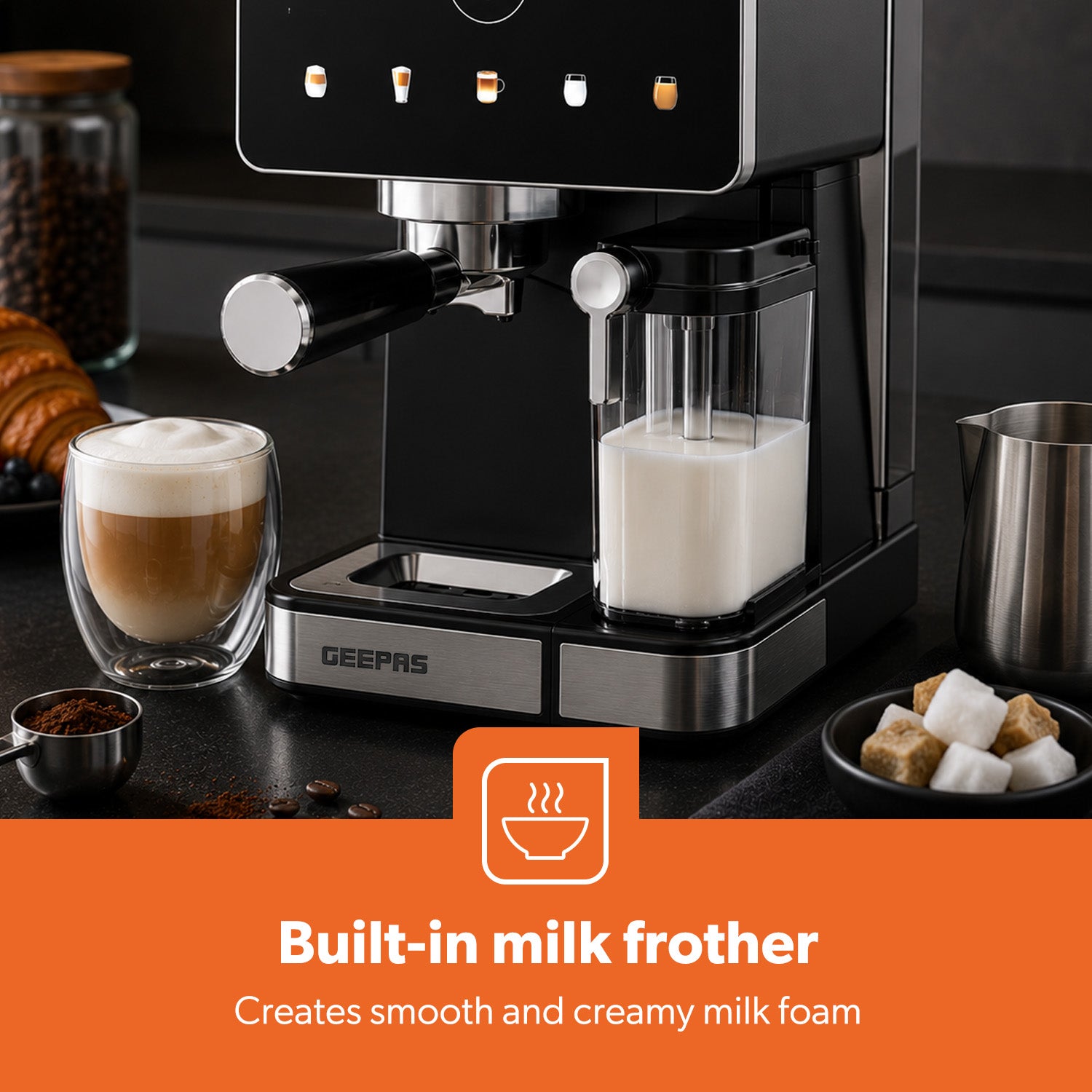 10-In-1 Espresso Machine 20 Bar Coffee Maker With Milk Frother