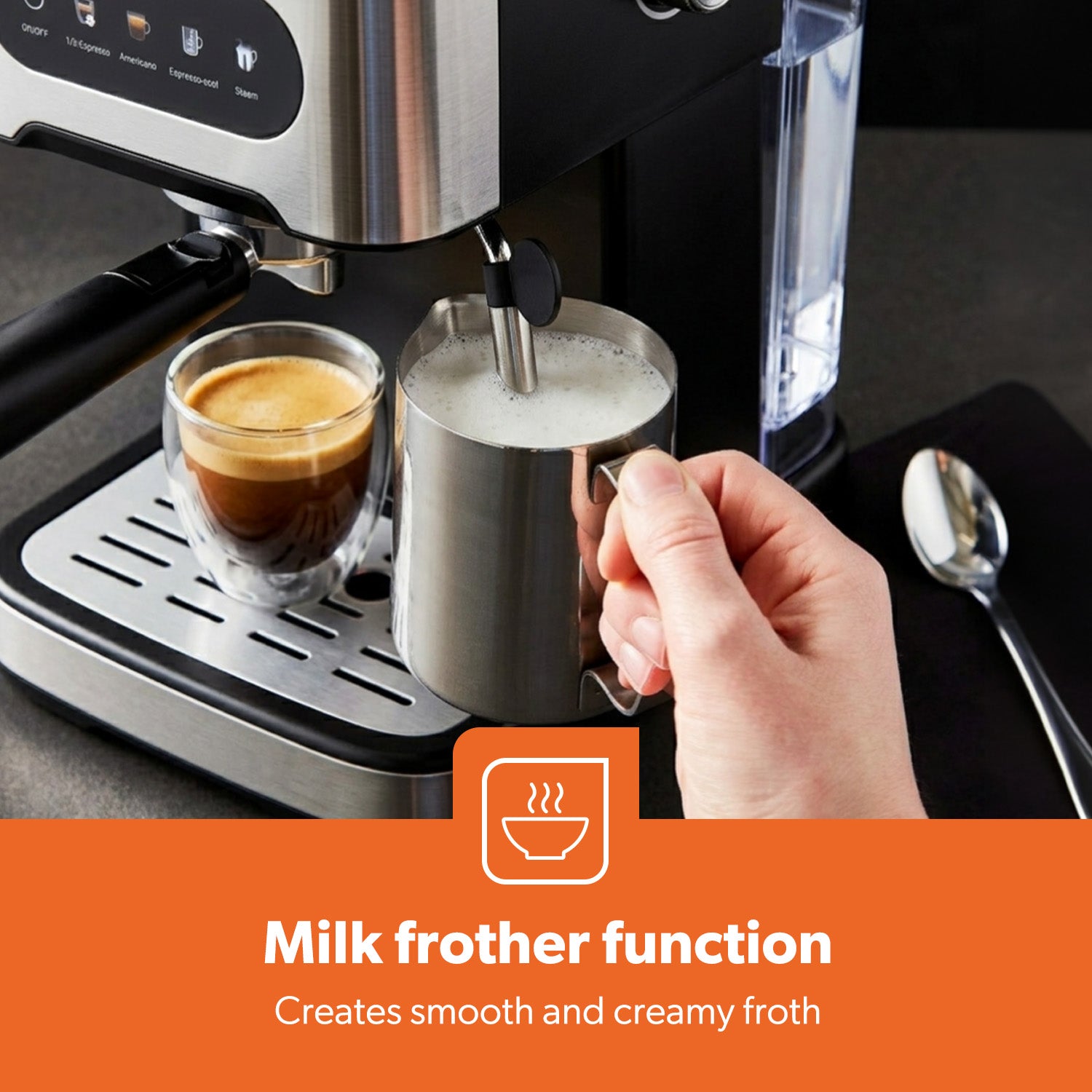 20-Bar Stainless Steel Barista Coffee Espresso Machine