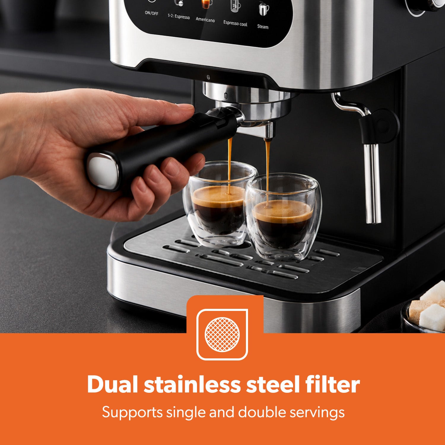 20-Bar Stainless Steel Barista Coffee Espresso Machine