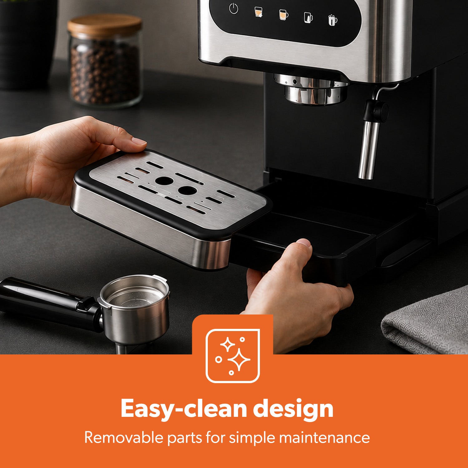 20-Bar Stainless Steel Barista Coffee Espresso Machine