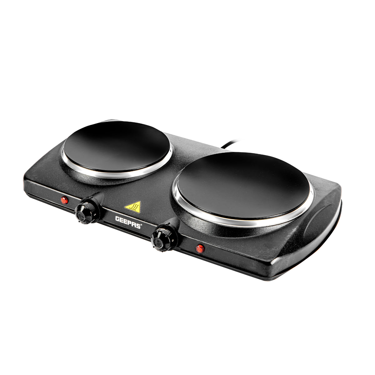 2000W Black Double Burner Portable Ceramic Hot Plate