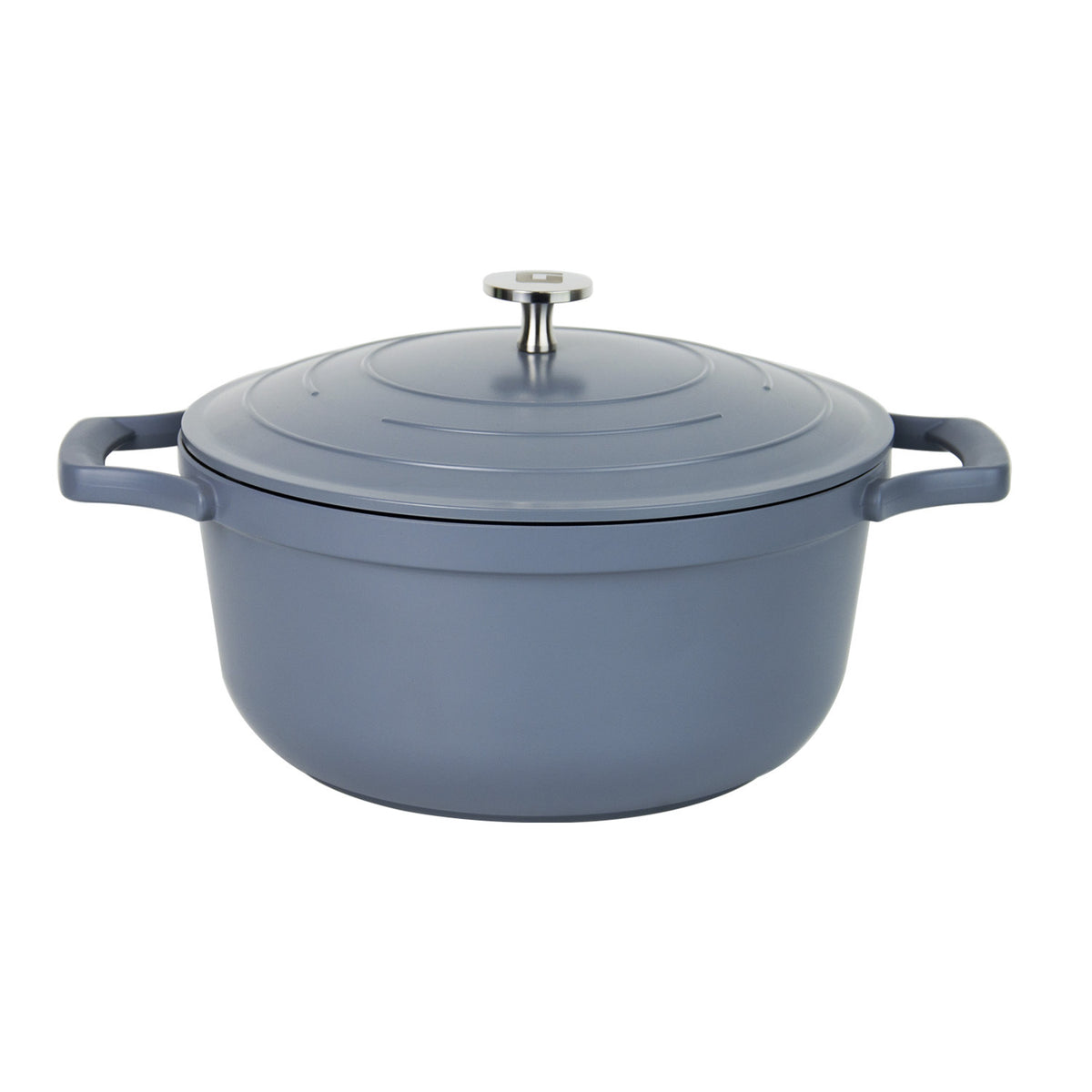 24cm Blue Die-Cast Casserole Pot with Lid Ceramic-Coated Cookware 4.4L