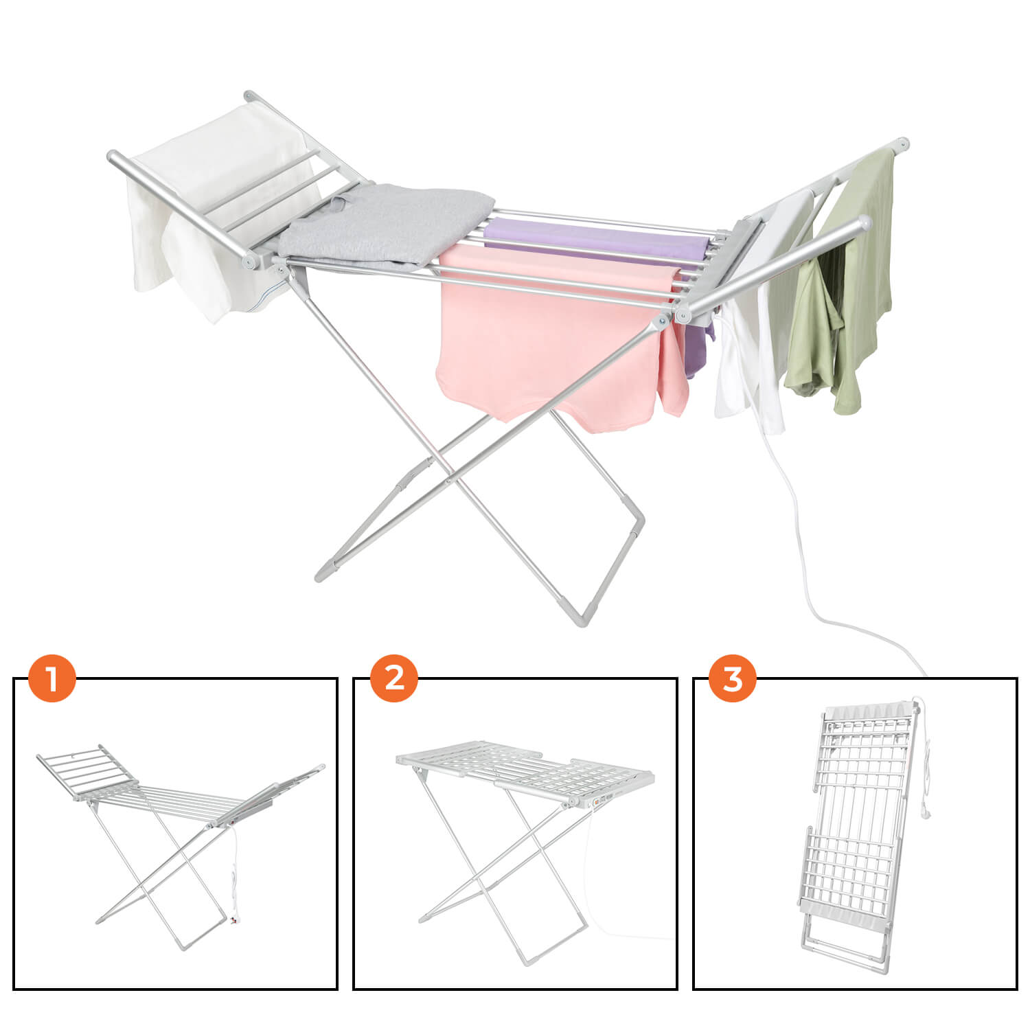 230W Energy-Efficient Folding Heated Clothes Airer