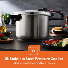 6L Stainless Steel Pressure Cooker With Quick Pressure Release