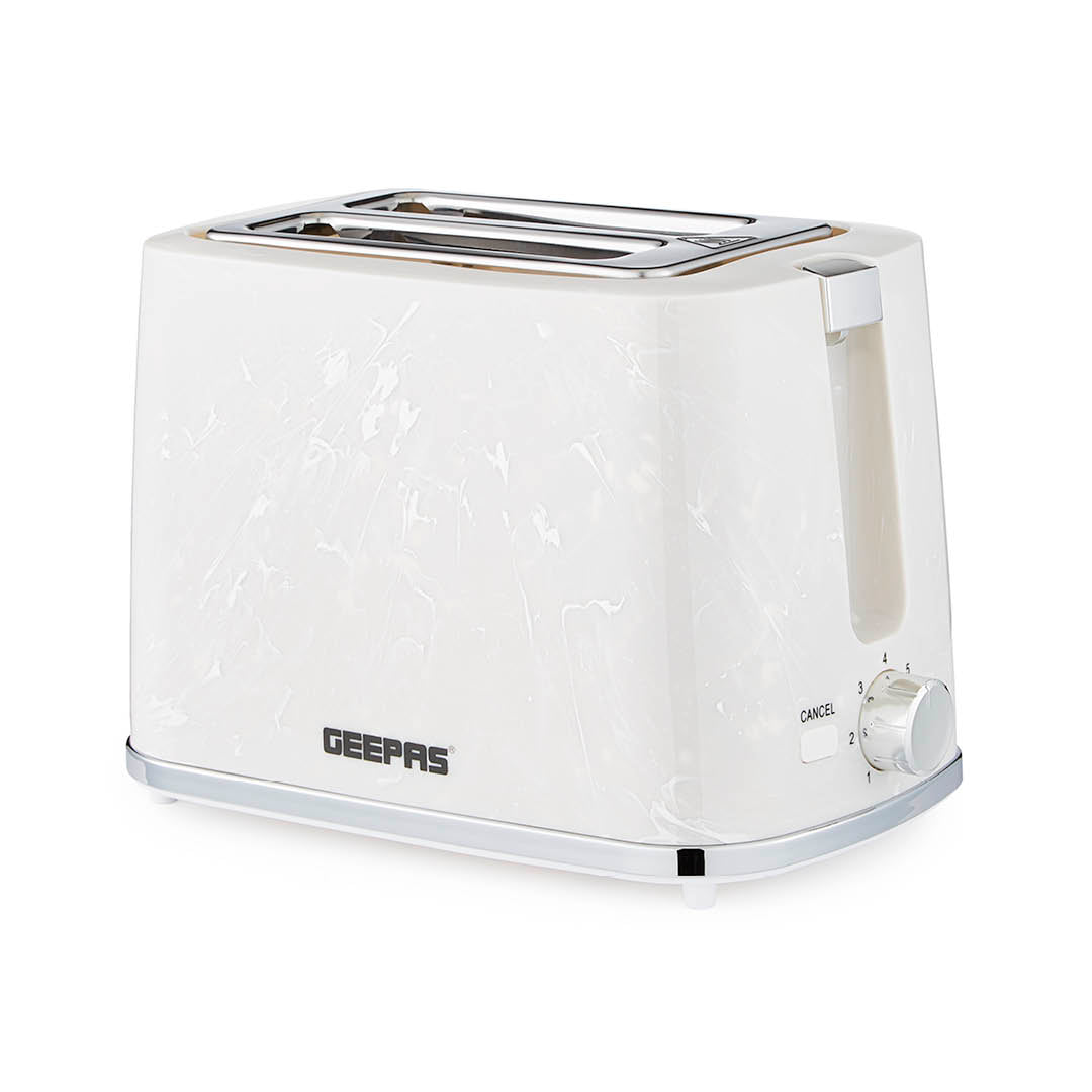 White 2-Slice Bread Toaster With 7-Level Browning Control