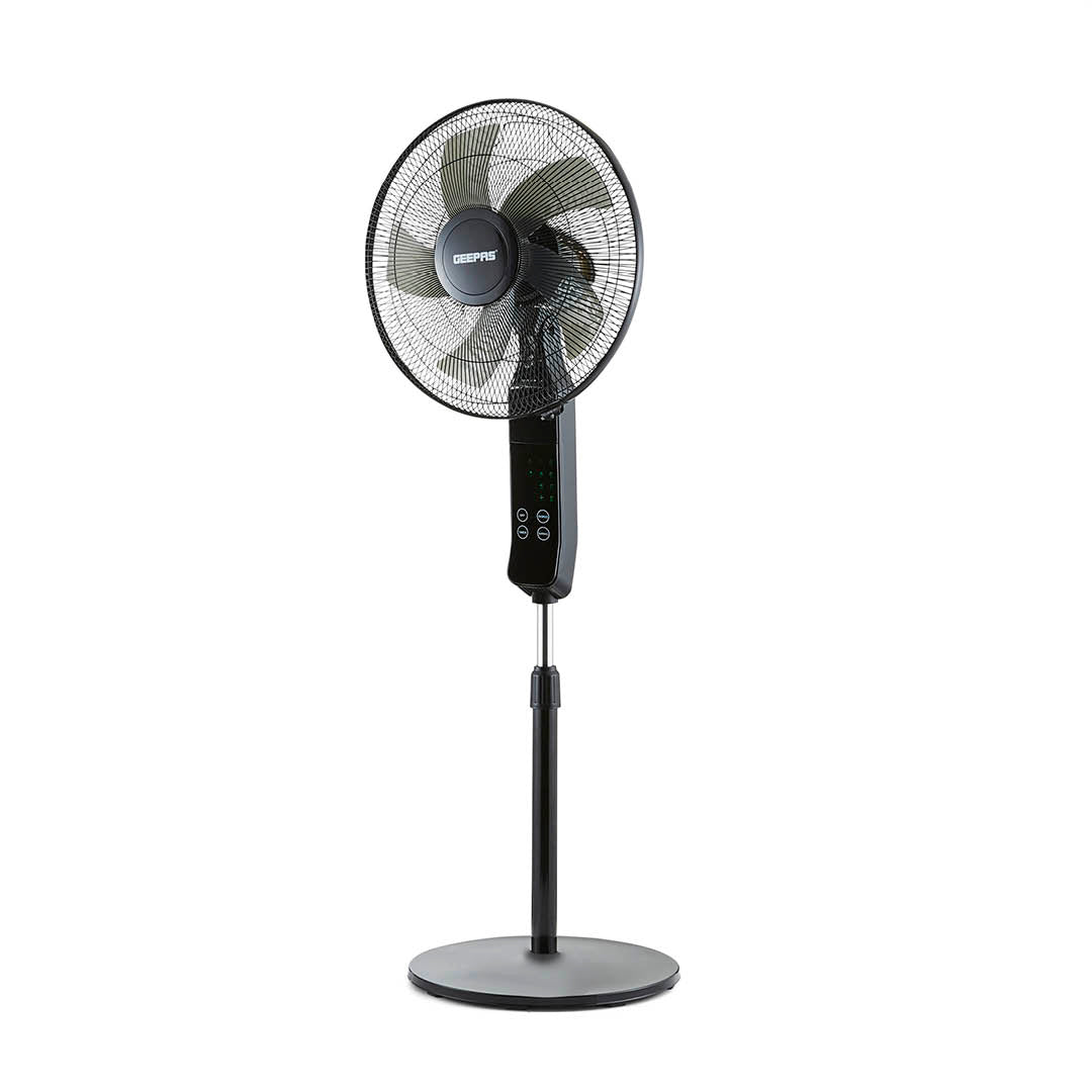 16" Portable Black Remote Controlled Pedestal Fan