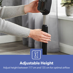 16" Portable Black Remote Controlled Pedestal Fan