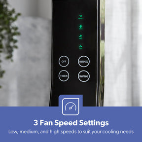 16" Portable Black Remote Controlled Pedestal Fan