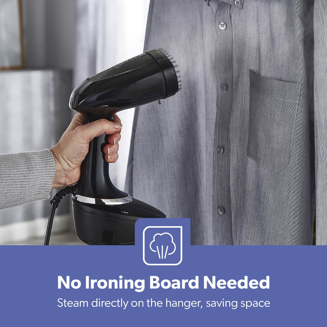 1500W Vertical Black Handheld Garment Steamer 400ml