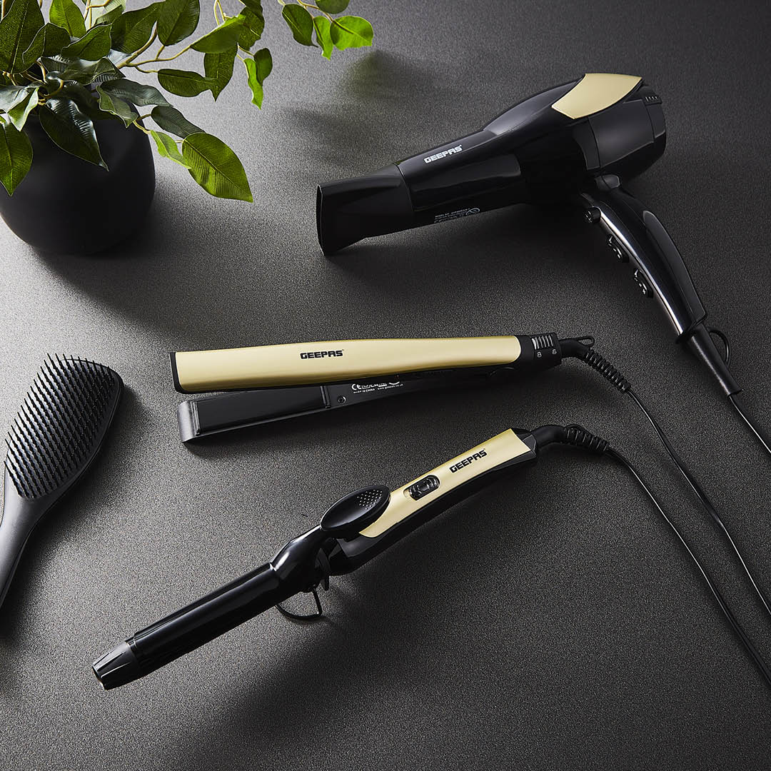 3-in-1 Hair Dryer Curler & Straightener Combo Set Styling Kit