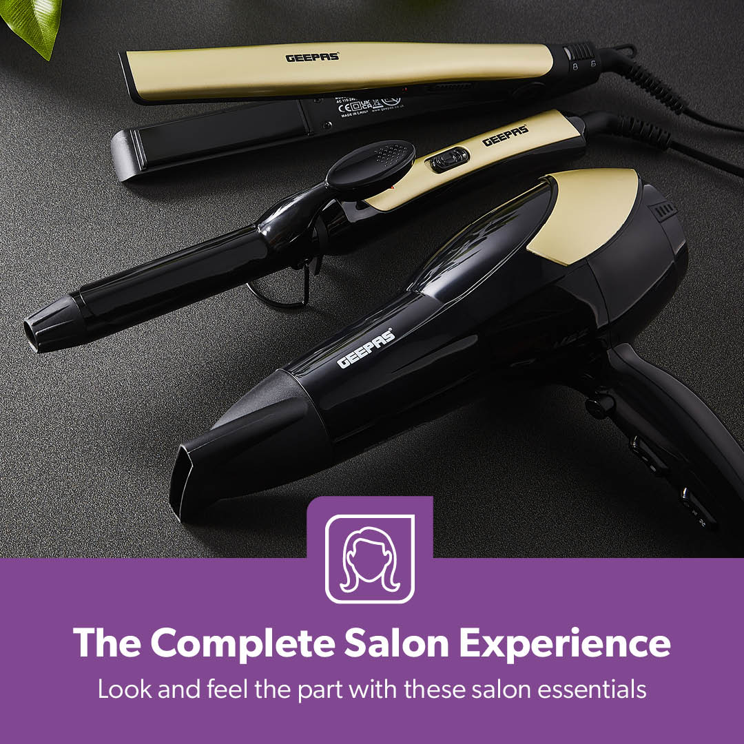 3-in-1 Hair Dryer Curler & Straightener Combo Set Styling Kit