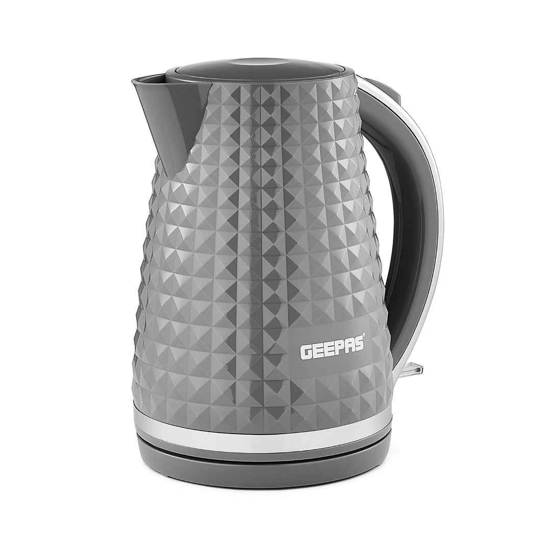 1.7L Grey Textured Cordless Electric Kettle