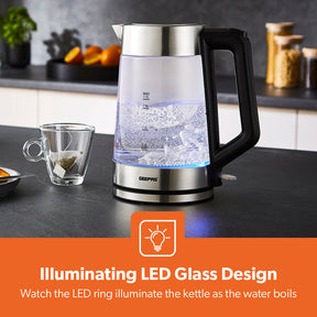 1.7L Illuminated LED Electric Clear Glass Kettle
