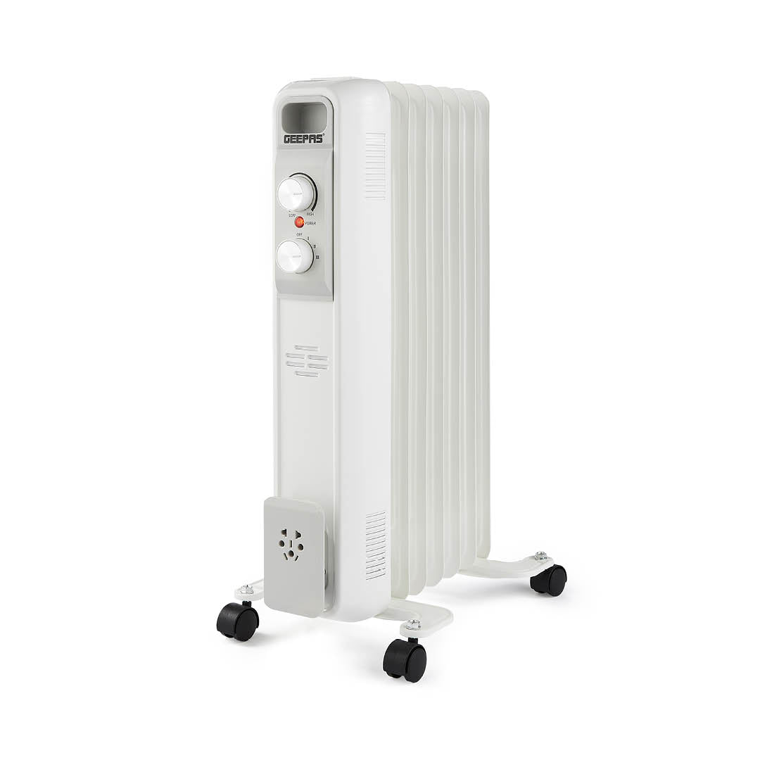 7-Fin White Portable Oil Filled Electric Radiator Heater