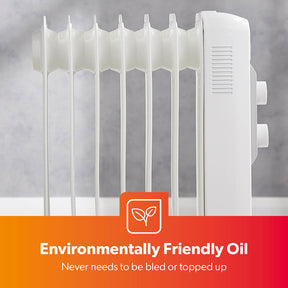 7-Fin White Portable Oil Filled Electric Radiator Heater