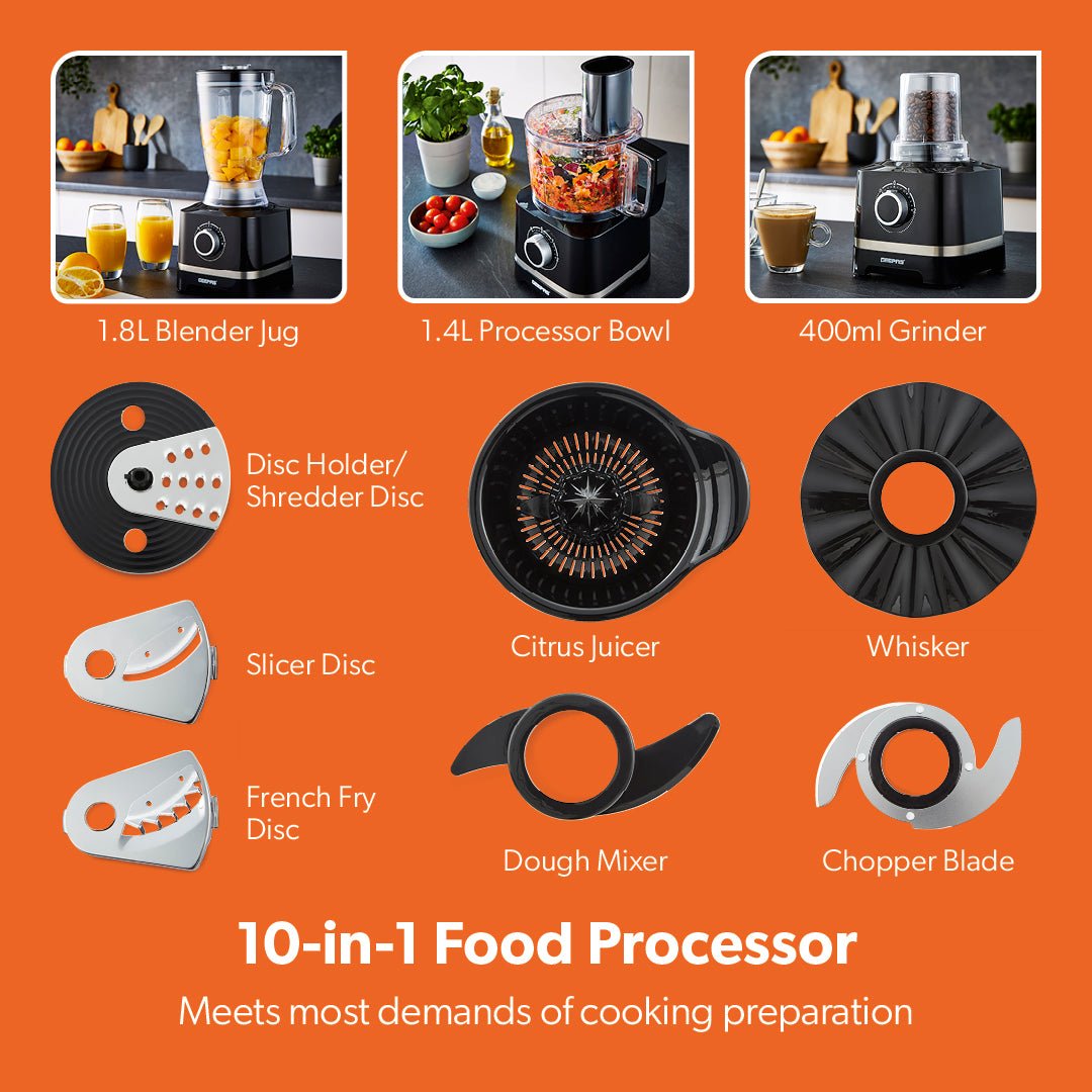 10-In-1 Multifunctional Food Processor, Juicer, Mixer and Blender