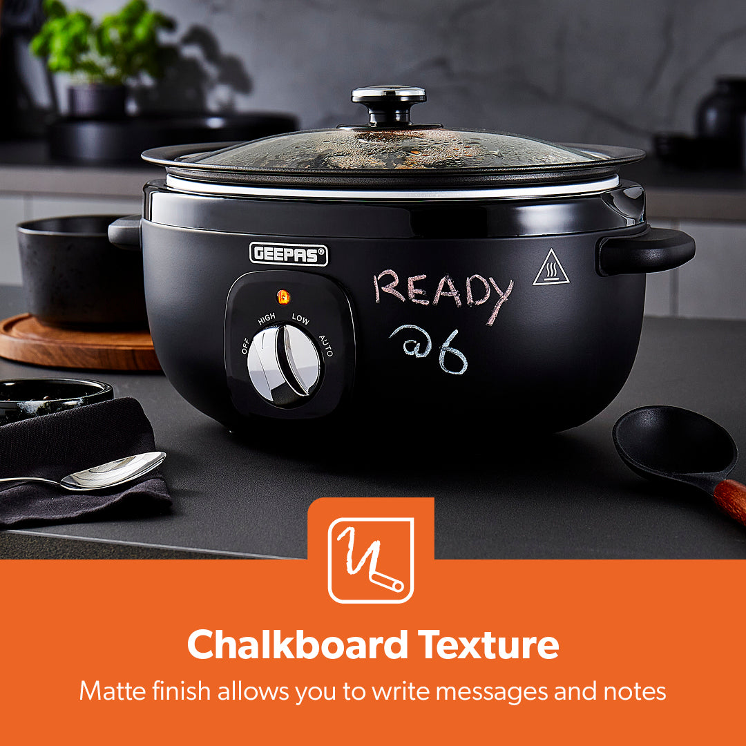3.5L Electric Chalkboard Slow Cooker With Removable Bowl