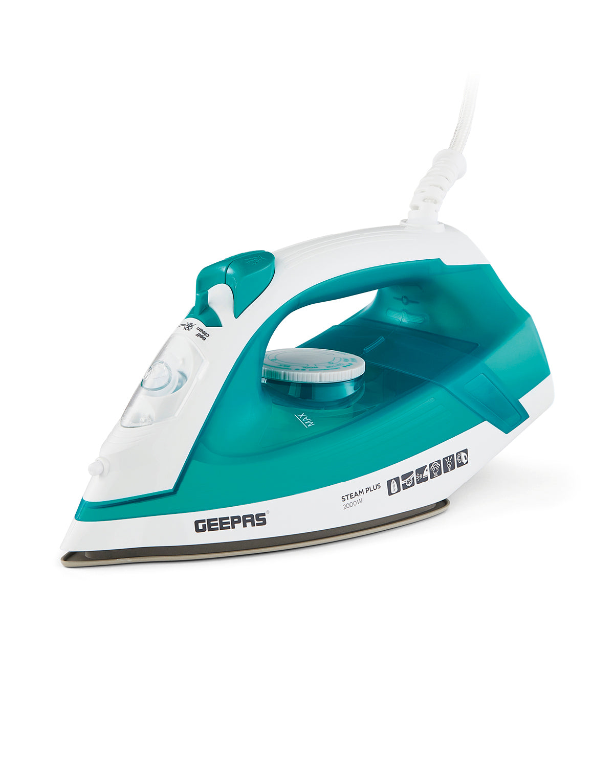 2000W Ceramic Soleplate Dry/Steam Iron 220ML Blue