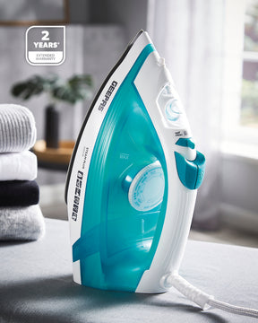 2000W Ceramic Soleplate Dry/Steam Iron 220ML Blue