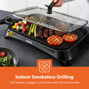 Indoor Smokeless Electric Barbeque Grill With Hot Plate