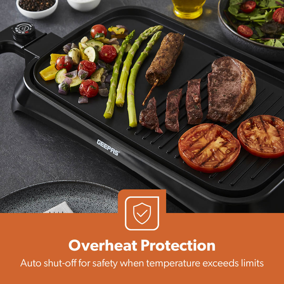 Indoor Smokeless Electric Barbeque Grill With Hot Plate