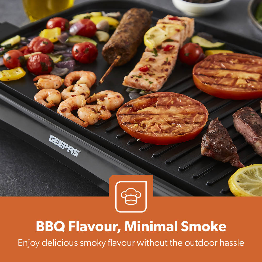 Indoor Smokeless Electric Barbeque Grill With Hot Plate
