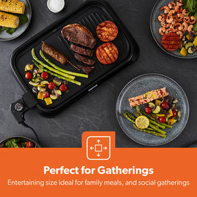 Indoor Smokeless Electric Barbeque Grill With Hot Plate