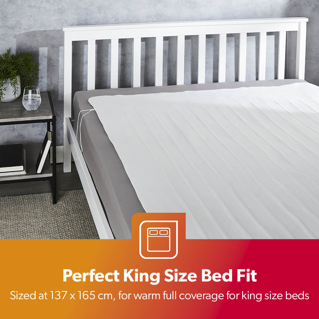 King-Sized Electric Heated Blanket With Three Heat Settings