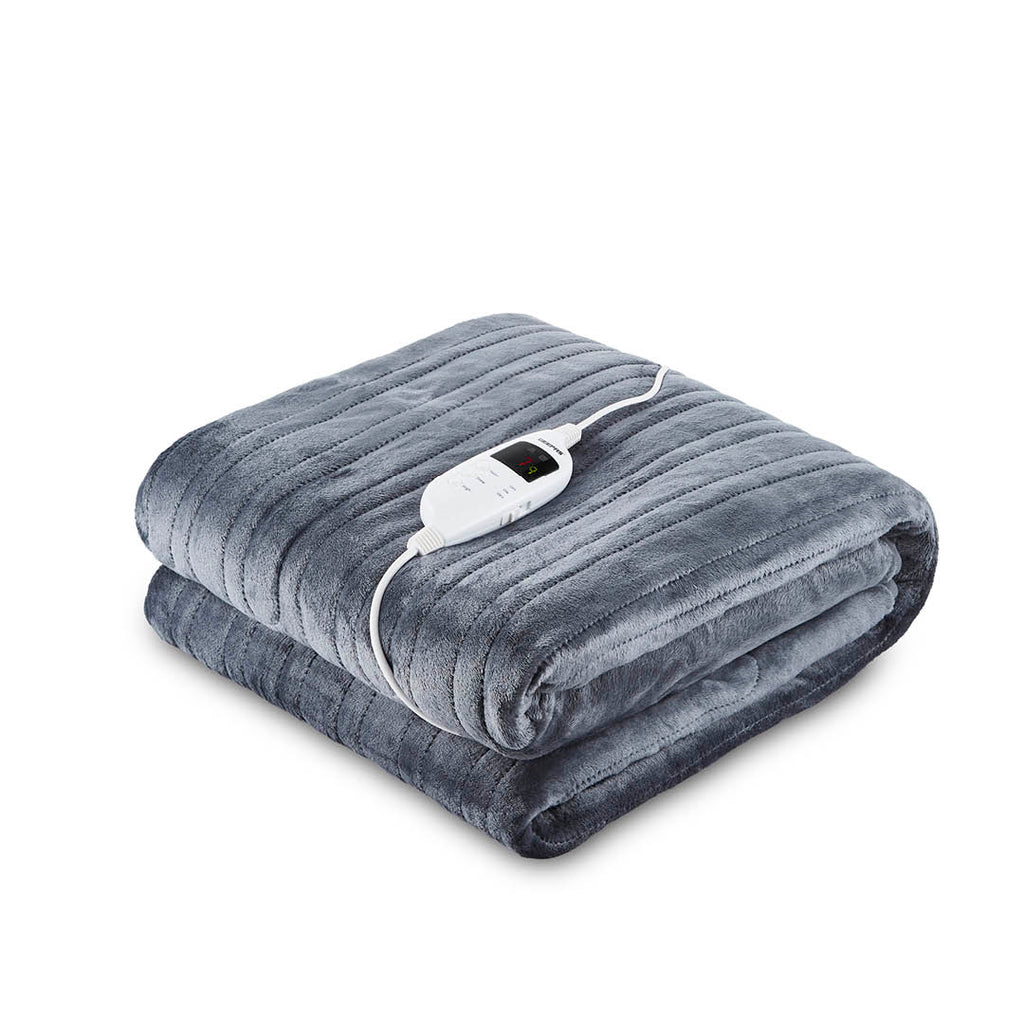 Double Fleece Electric Throw Blanket With Timer and Heat Settings