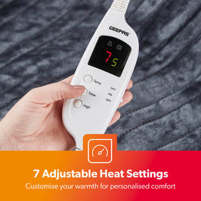 9-Heat Fluffy Double Heated Throw Electric Blanket With Timer