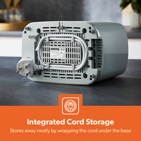 Grey 2-Slice Bread Toaster With 7-Level Browning Control