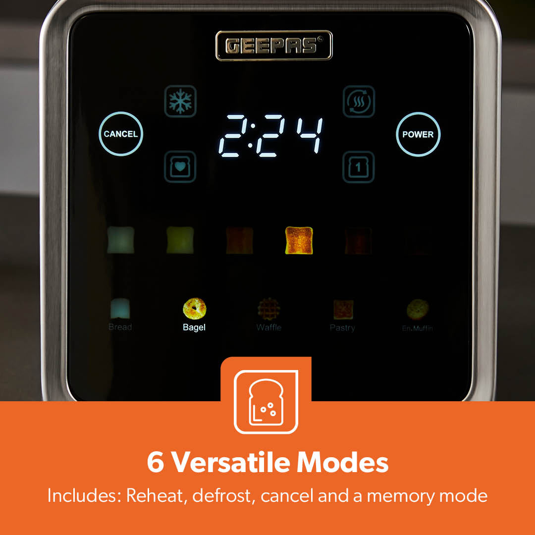 1450W High-Power Touchscreen Digital Two-Slice Extra-Long Toaster