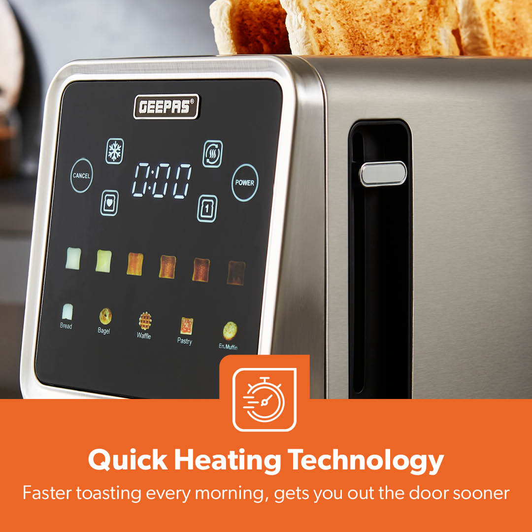 1450W High-Power Touchscreen Digital Two-Slice Extra-Long Toaster