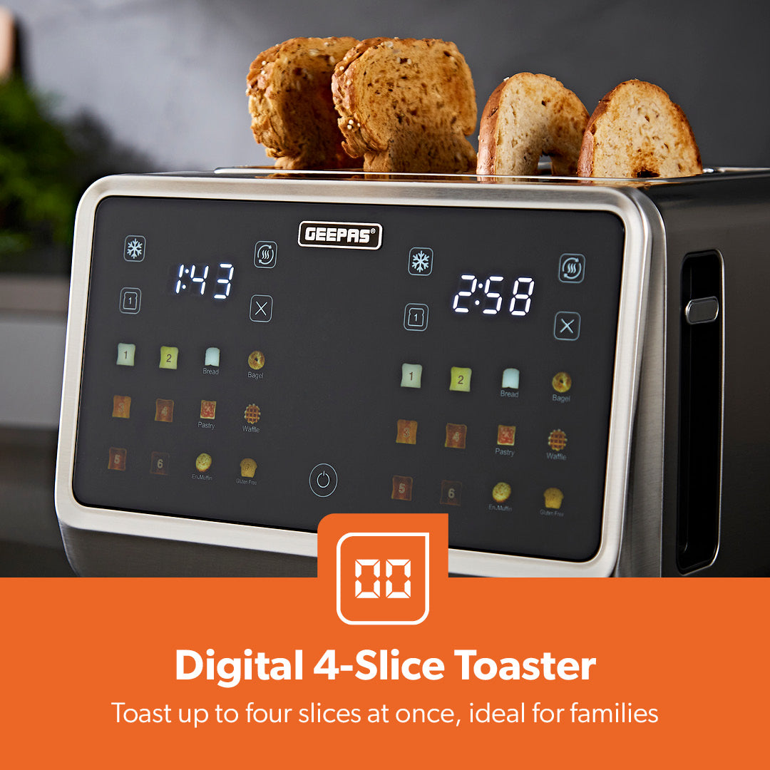 4-Silce Digital Toaster With Touchscreen Controls & Extra Wide Slots