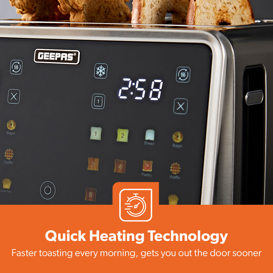 4-Silce Digital Toaster With Touchscreen Controls & Extra Wide Slots