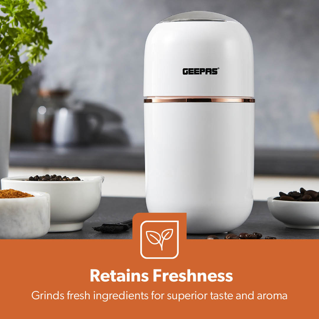 White Capsule Press-Down Bullet Coffee Grinder