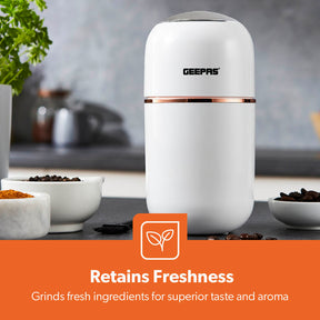 White Capsule Press-Down Bullet Coffee Grinder