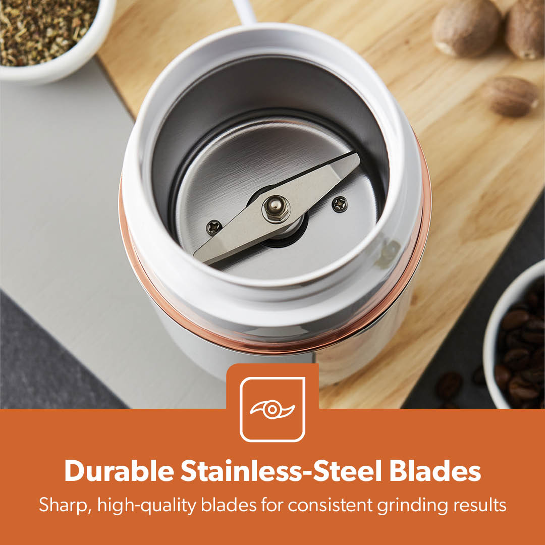 White Capsule Press-Down Bullet Coffee Grinder