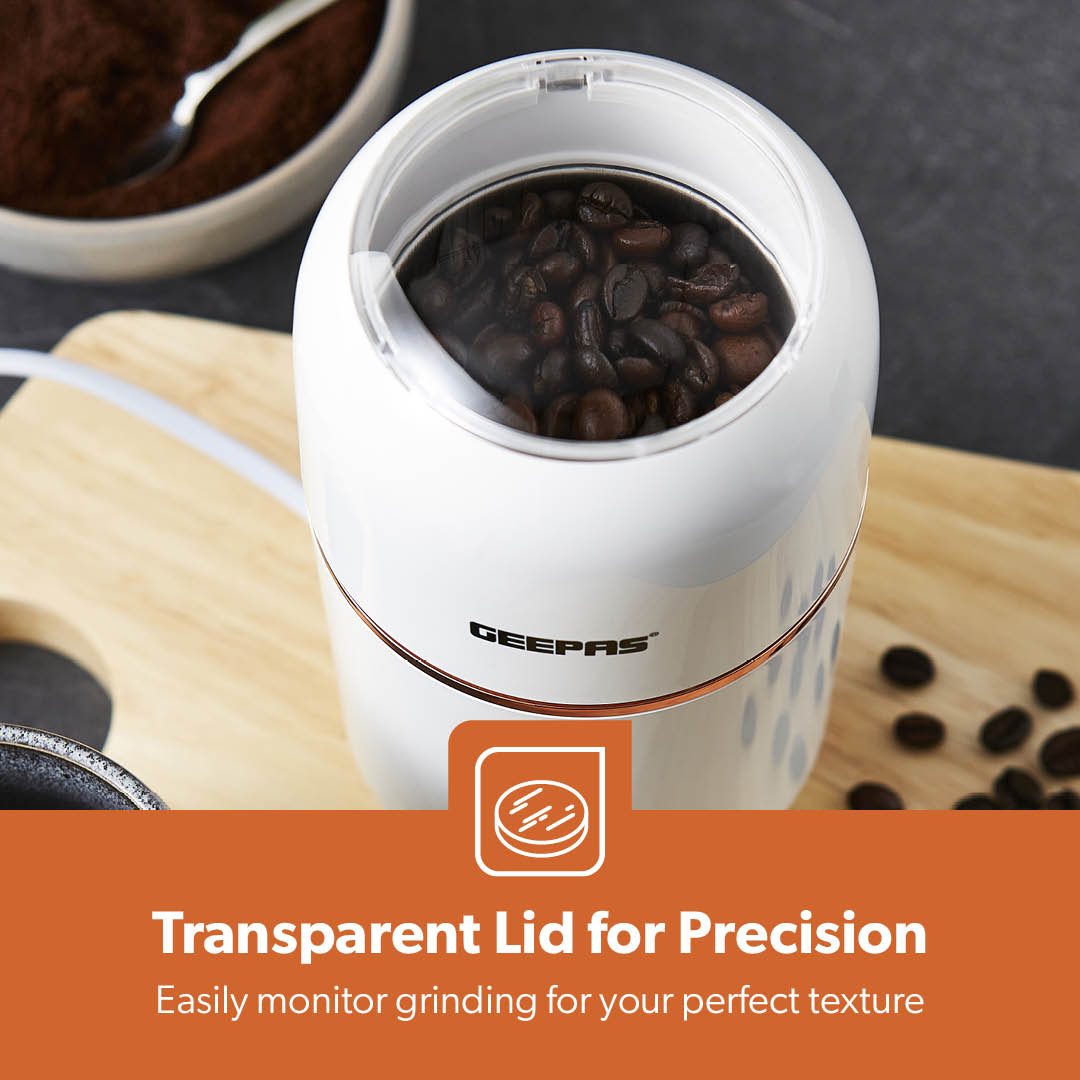 White Capsule Press-Down Bullet Coffee Grinder