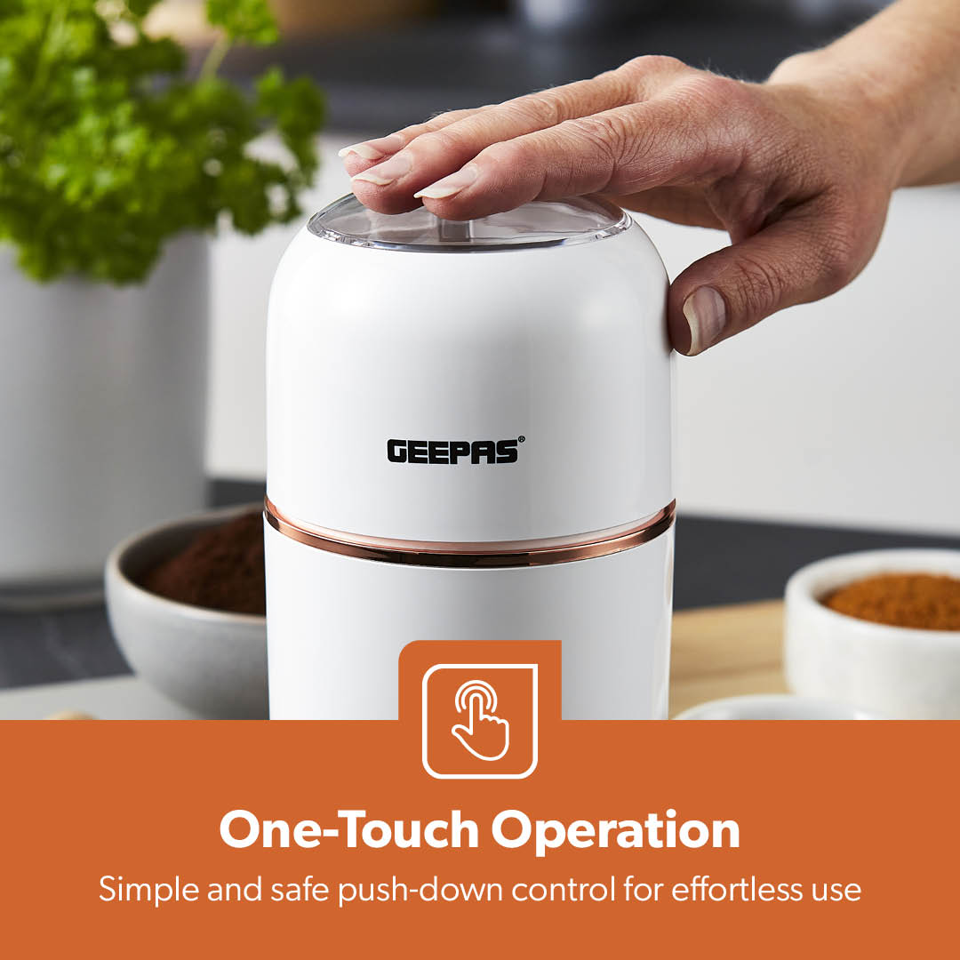 White Capsule Press-Down Bullet Coffee Grinder