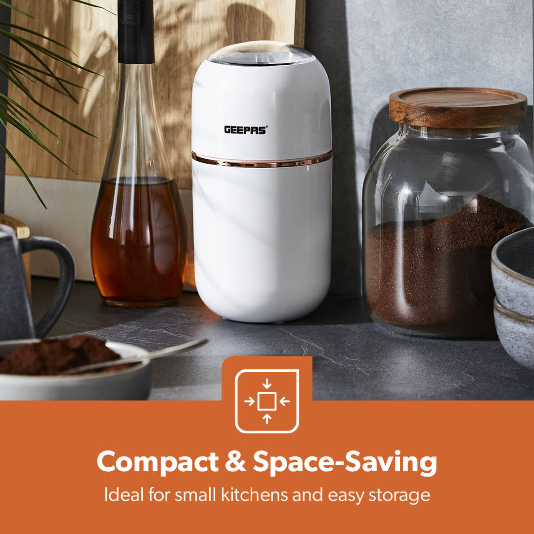 White Capsule Press-Down Bullet Coffee Grinder