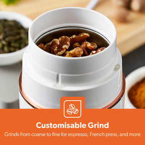 White Capsule Press-Down Bullet Coffee Grinder
